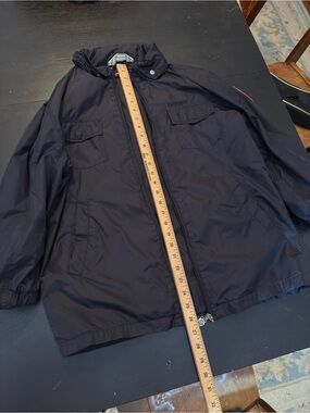 Diesel Men's Black Windbreaker Jacket with Sleeve Patch